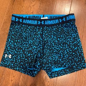 Women’s blue and black patterned spandex short